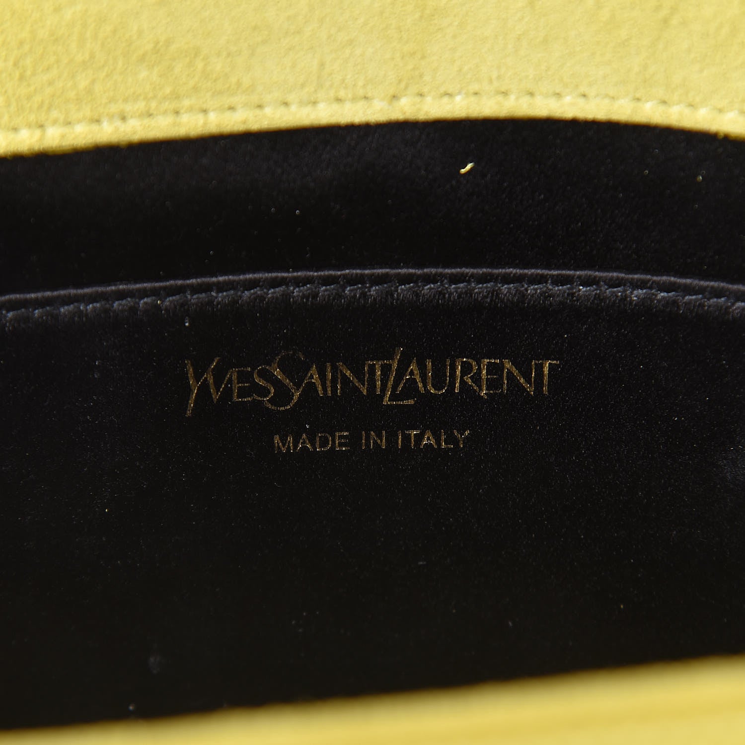 Saint Laurent Patent Calfskin Monogram Large Belle De Jour Clutch Yellow 6 of 9