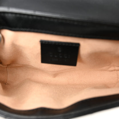 Gucci Calfskin Matelasse Aria Super Mini GG Marmont Shoulder Bag Black Black 5 of 10