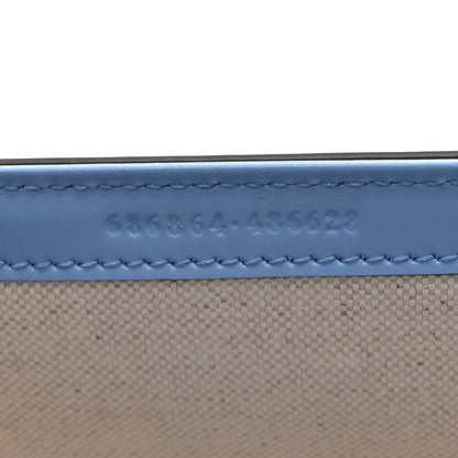 Gucci Boarded Dyana Lux Calfskin Web Mini Bamboo 1947 Top Handle Bag Blue 7 of 11