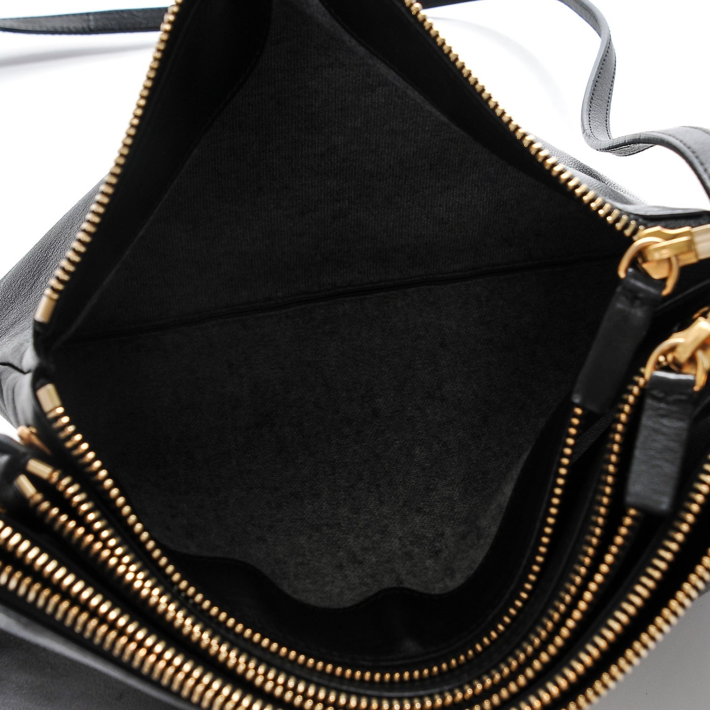 Lambskin Large Trio Crossbody Bag Black