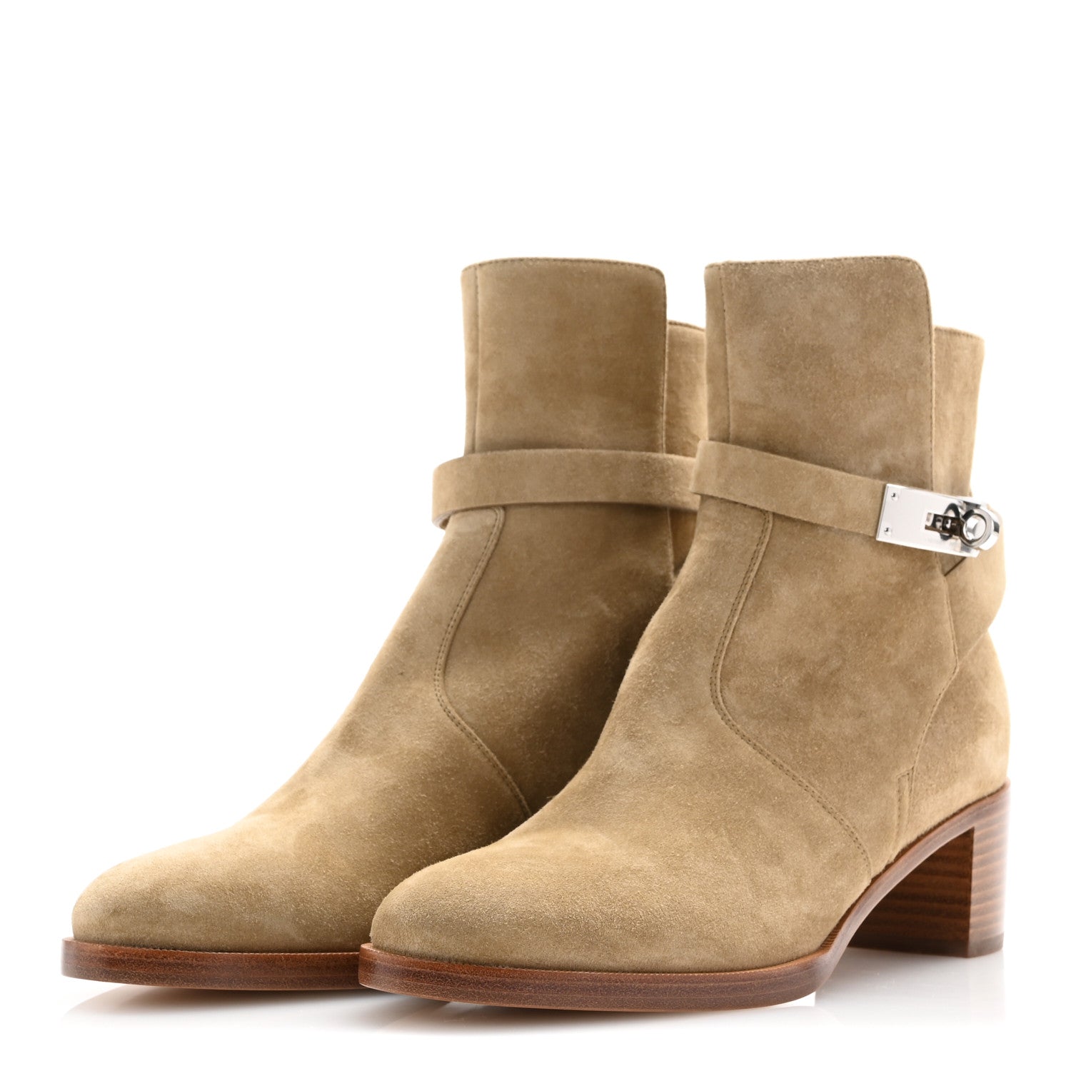 Hermes Suede Frenchie 50 Ankle Boots 36 Beige Gobi 4 of 10