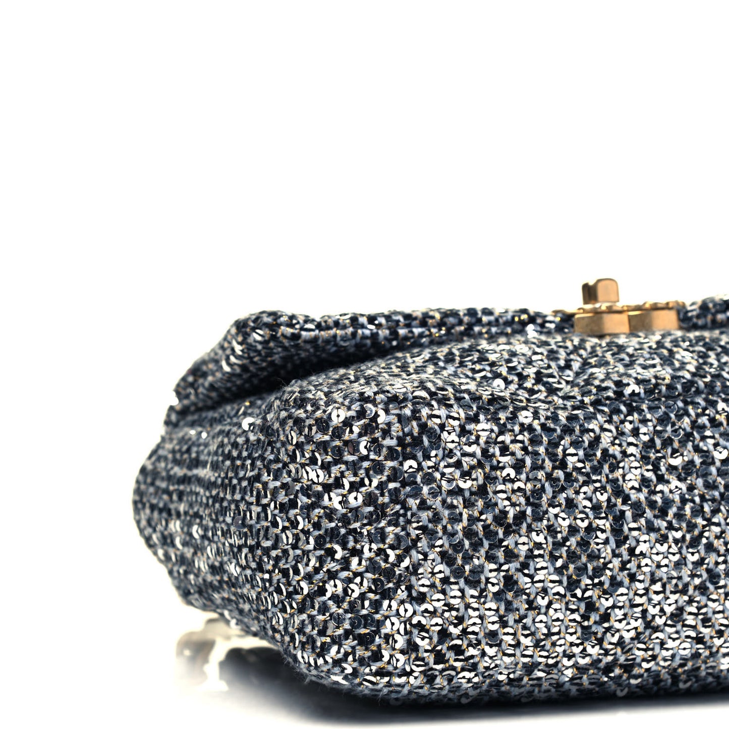 Sequin Quilted Medium Chanel 19 Flap Silver