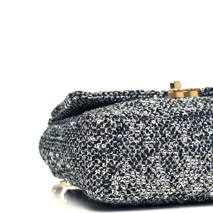 Chanel Sequin Quilted Medium Chanel 19 Flap Silver 5 of 9
