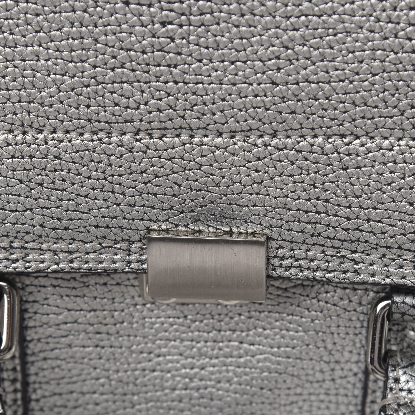 3.1 Textured Calfskin Medium Pashli Satchel Silver