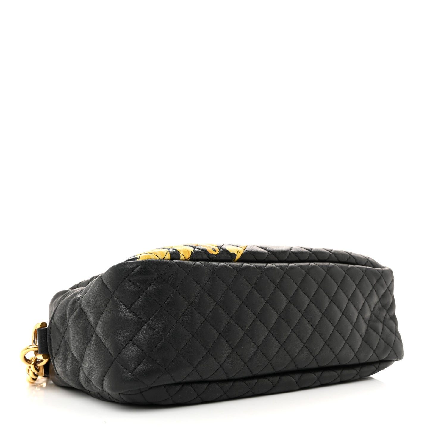 Nappa Quilted Icon Printed Small Camera Bag Black