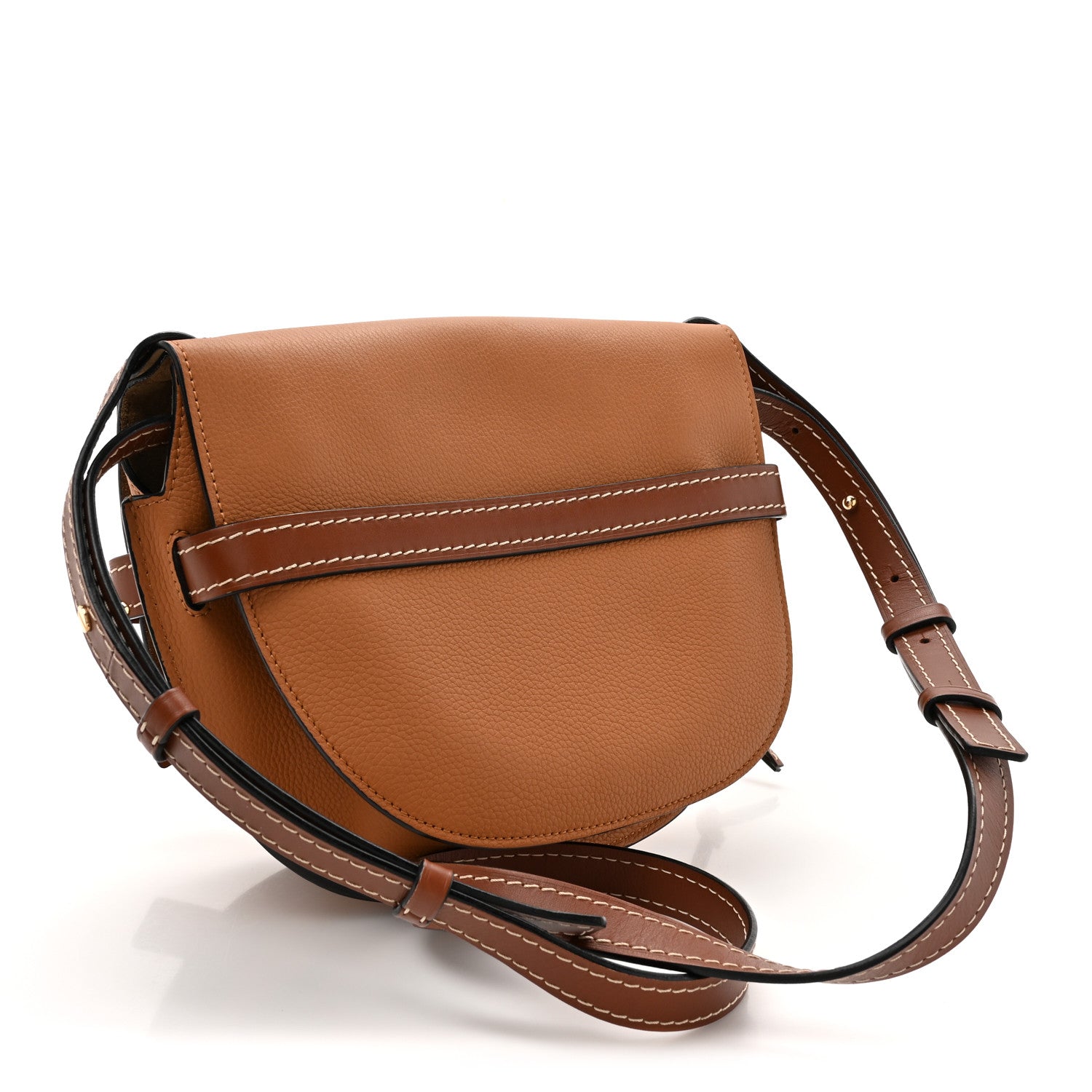Loewe Grained Calfskin Small Gate Crossbody Bag Caramel Pecan 3 of 11
