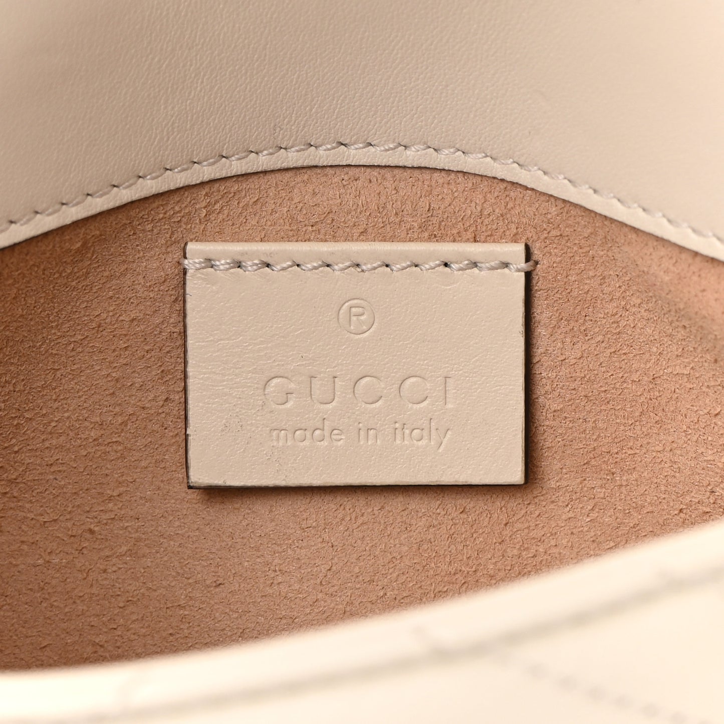 Calfskin Matelasse Super Mini GG Marmont Shoulder Bag White