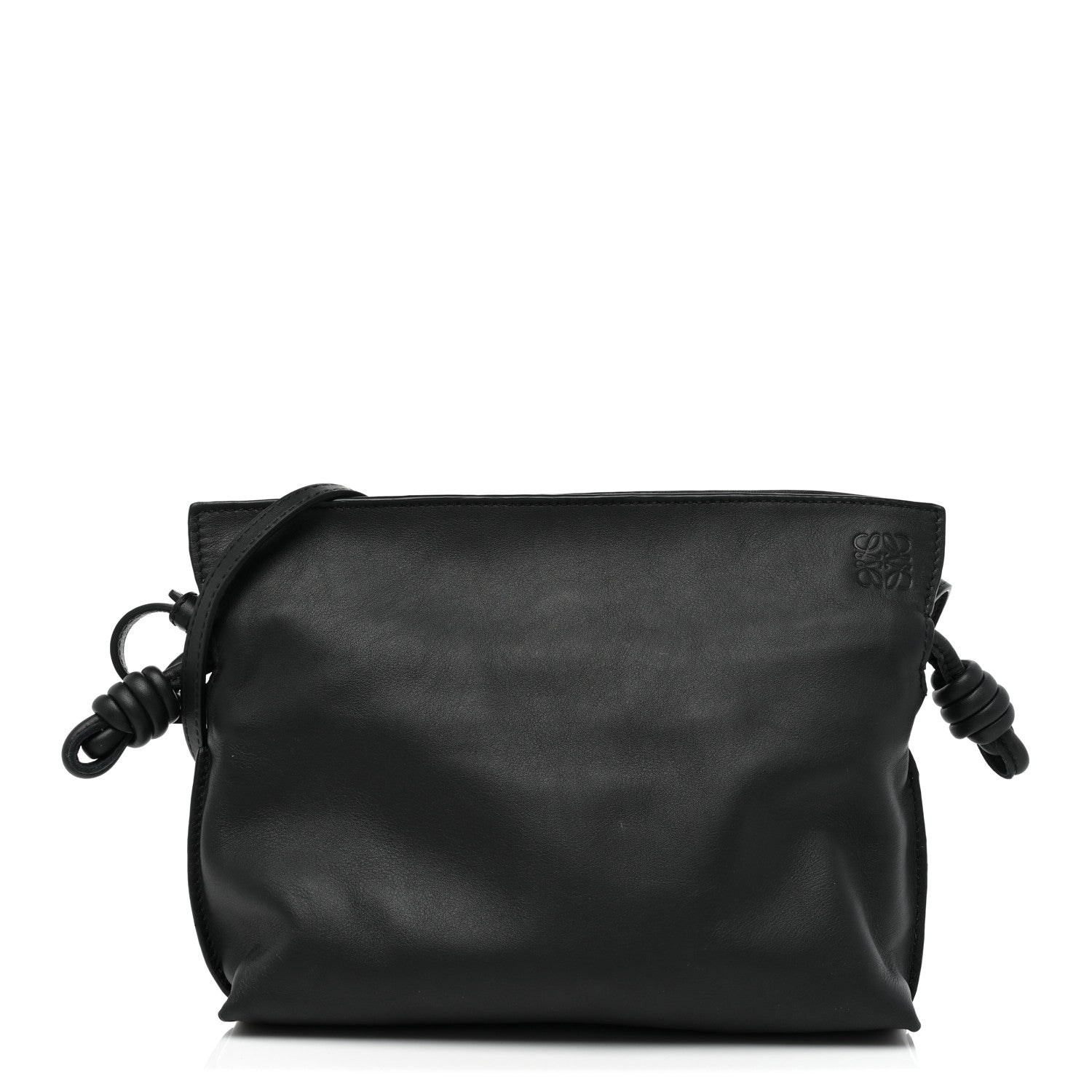 Loewe Calfskin Mini Flamenco Knot Clutch Black 1 of 17