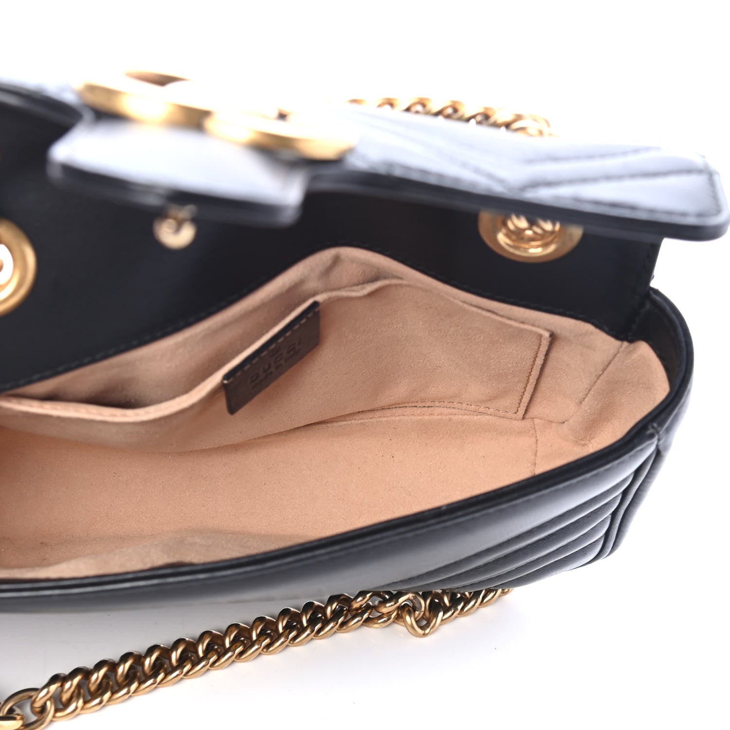 Gucci Calfskin Matelasse Mini GG Marmont Shoulder Bag Black 4 of 4