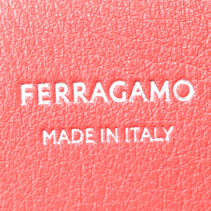 Salvatore Ferragamo Natural Grain Calfskin Bicolor Large Hug Bag Testa Di Moro Flame Red 6 of 9