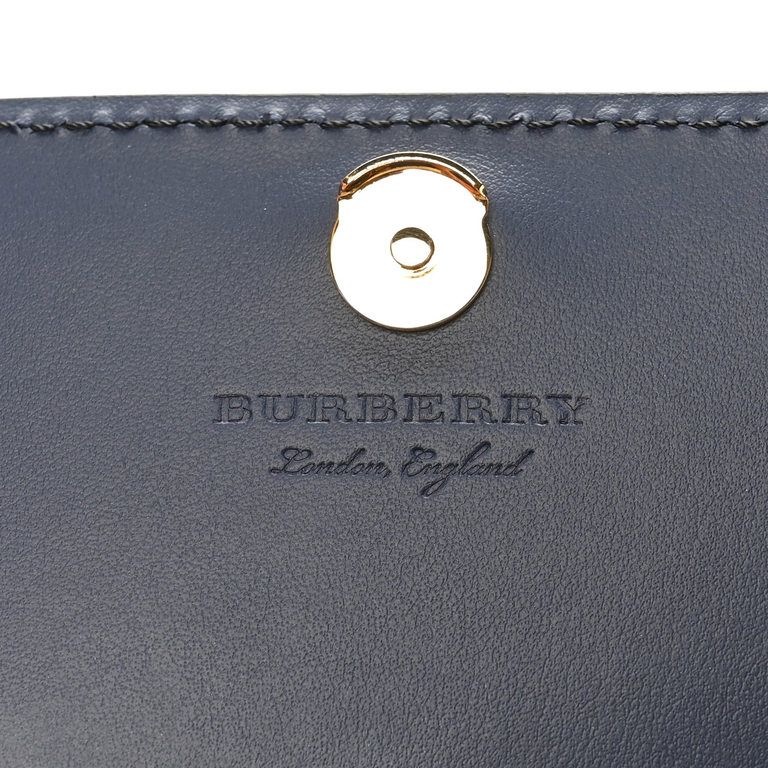 Burberry Derby Calfskin House Check Mini Hampshire Wallet On Chain Ink Blue 6 of 9