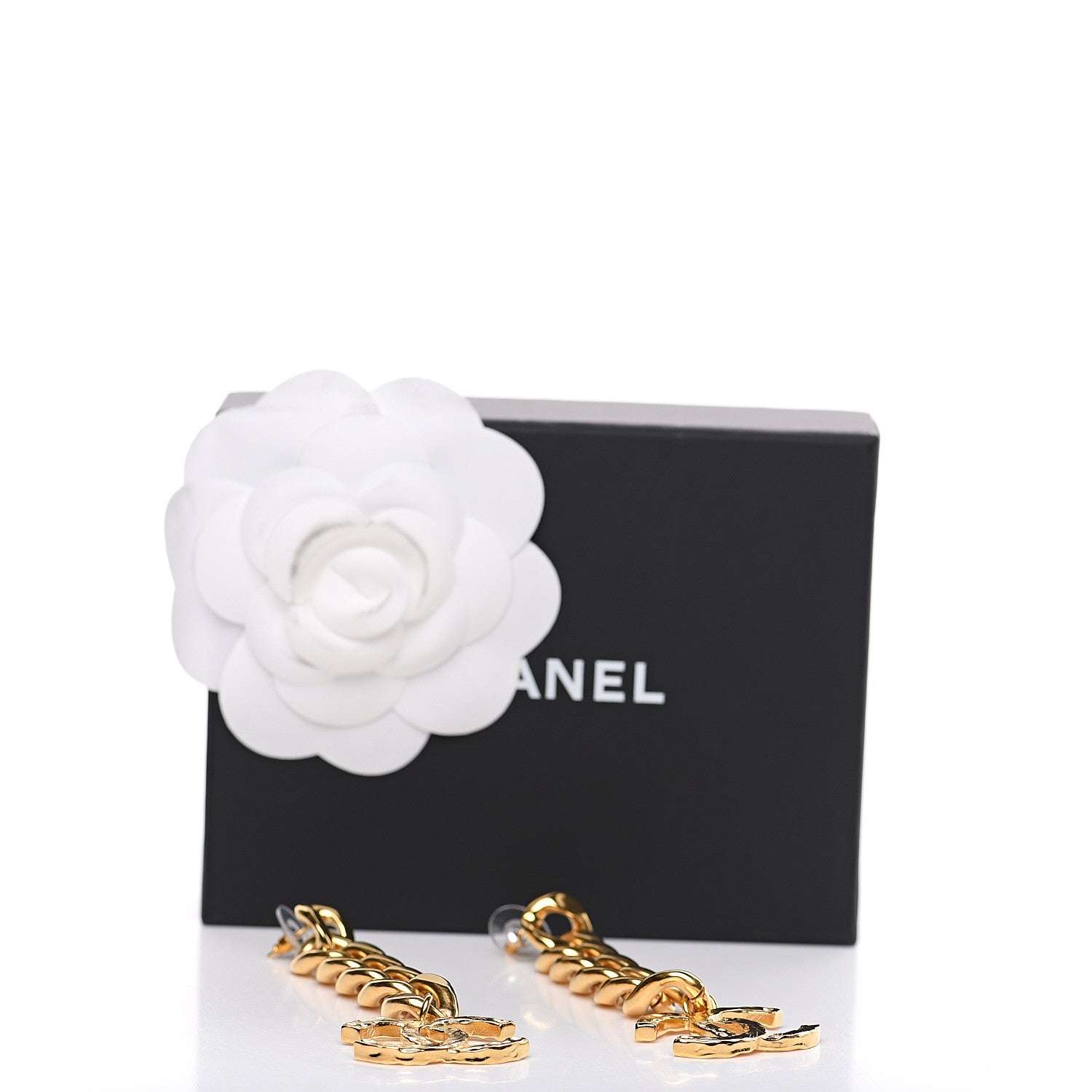 Chanel Metal CC Pick Drop Earrings Gold 5 of 5