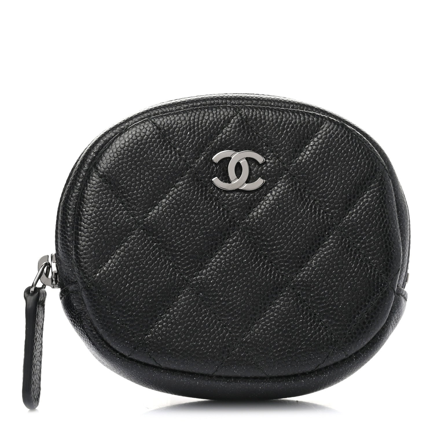 Chanel Iridescent Caviar Quilted Zip Around Classic Coin Purse Black 1 of 8