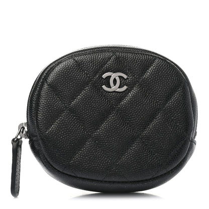 Chanel Iridescent Caviar Quilted Zip Around Classic Coin Purse Black 1 of 8