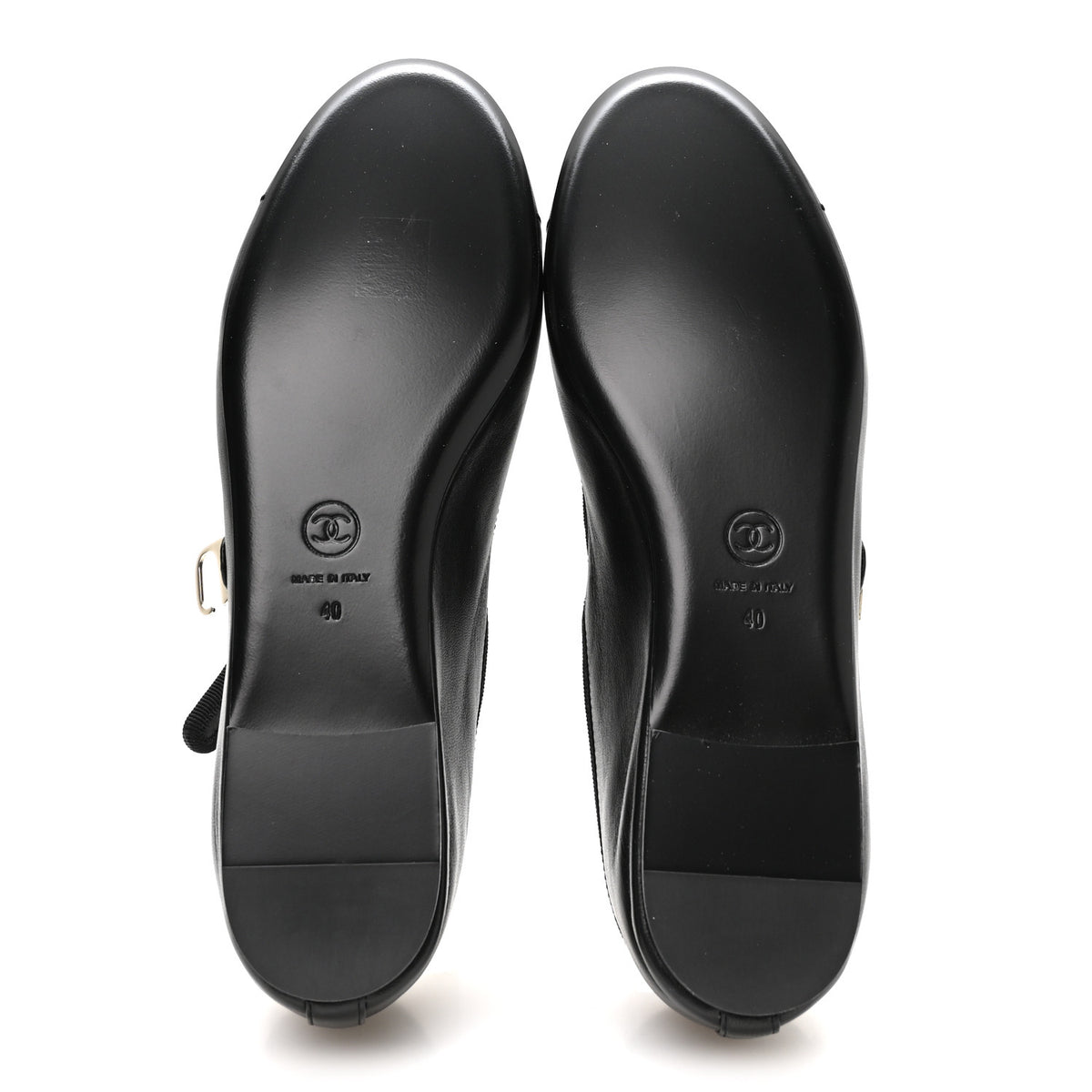 Lambskin Mary Jane Flats 40 Black