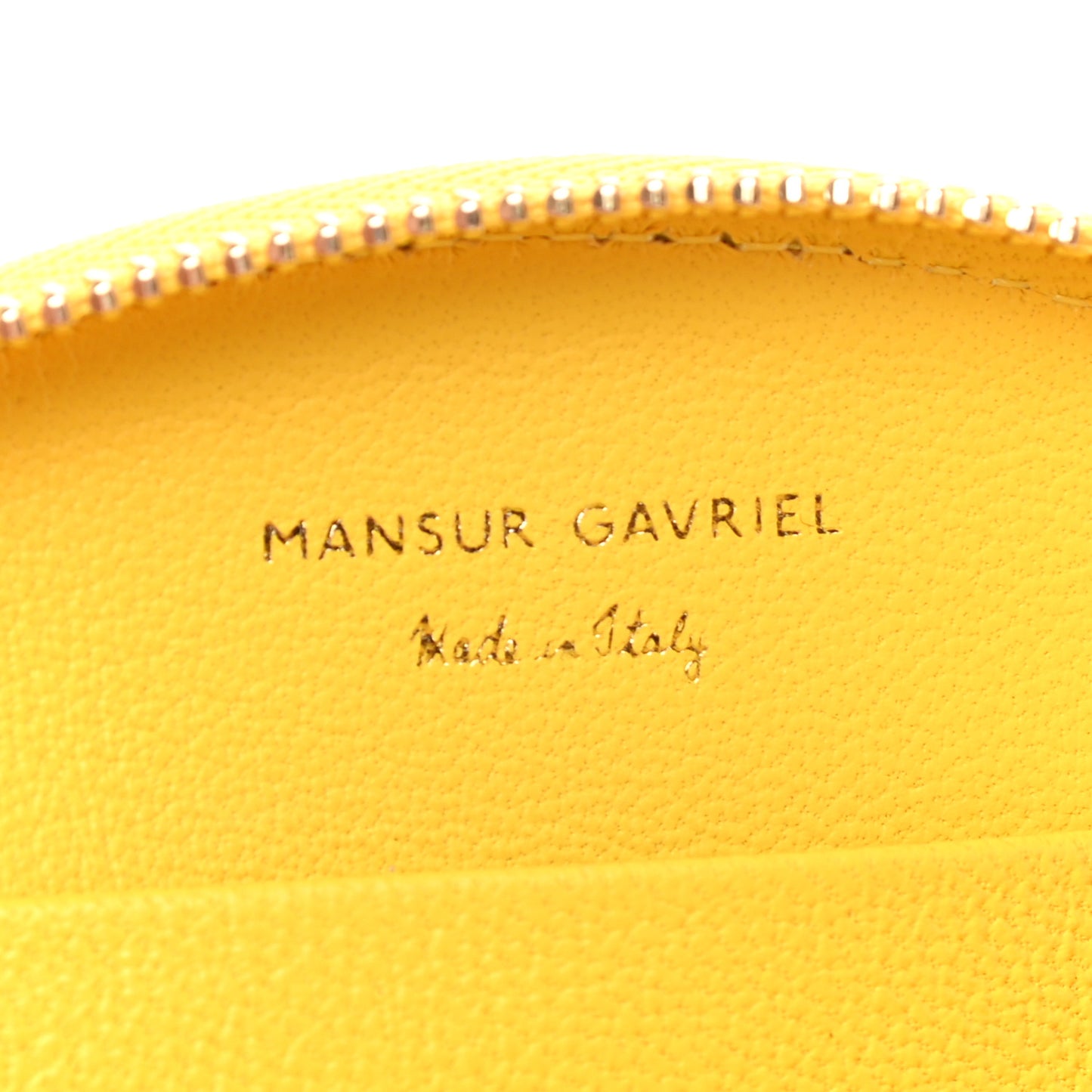 Calfskin Half Moon Clutch Yellow