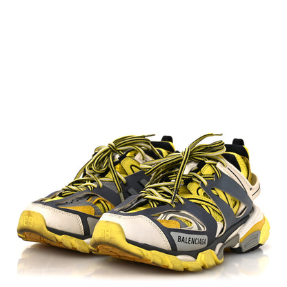 Balenciaga Mesh Nylon Mens Track Sneakers 36 Yellow Black White 4 of 13
