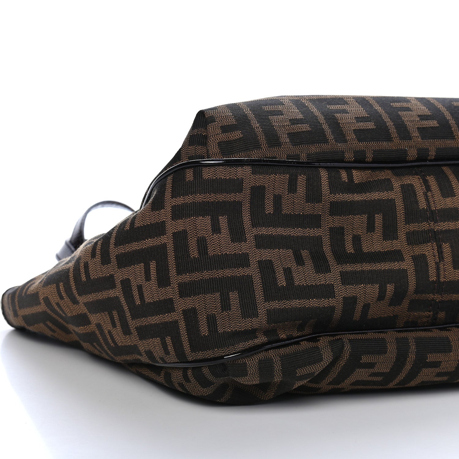 Fendi Zucca Patent Small Chef Shopping Tote Tobacco Moro 8 of 10