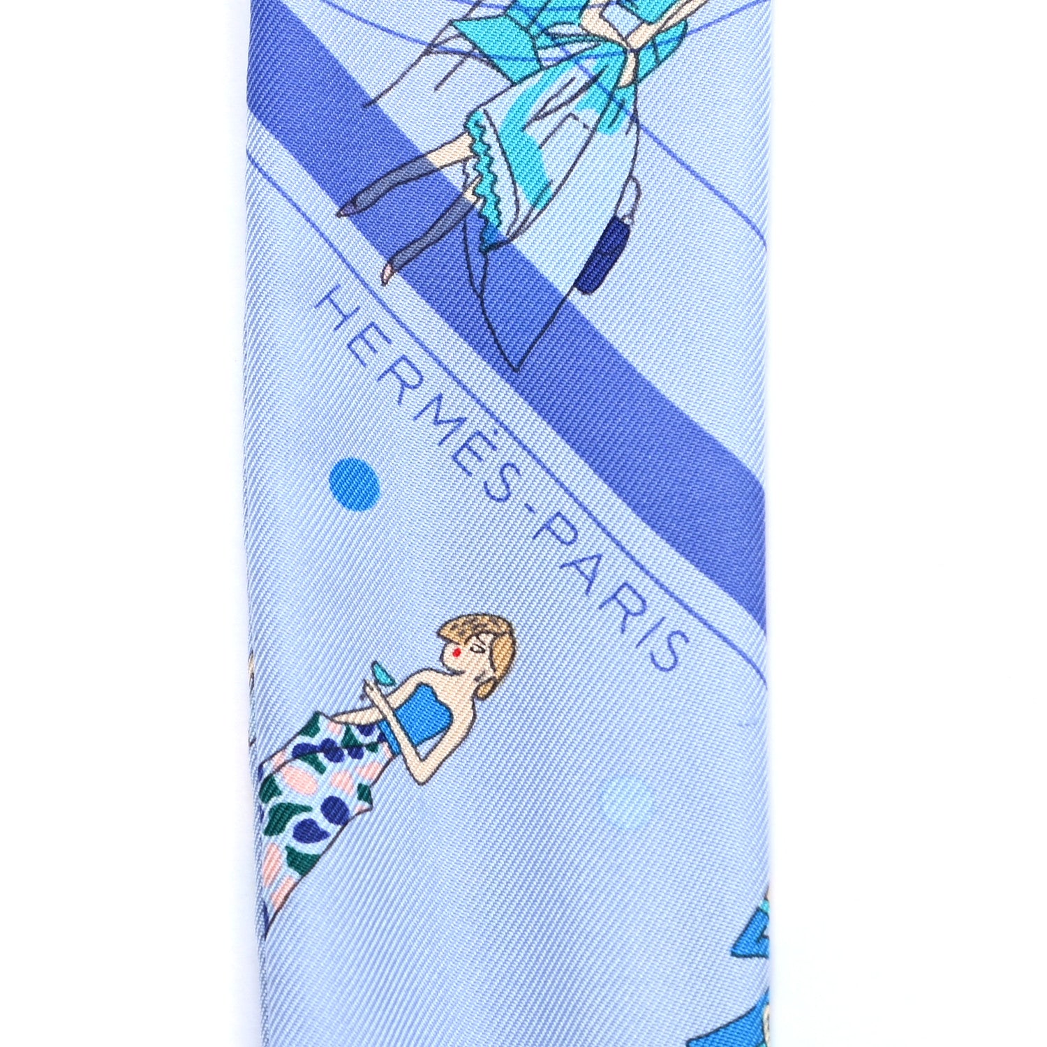Hermes Silk Ex-Libris Les Parisiennes Twilly Ciel Turquoise Lavender 4 of 4