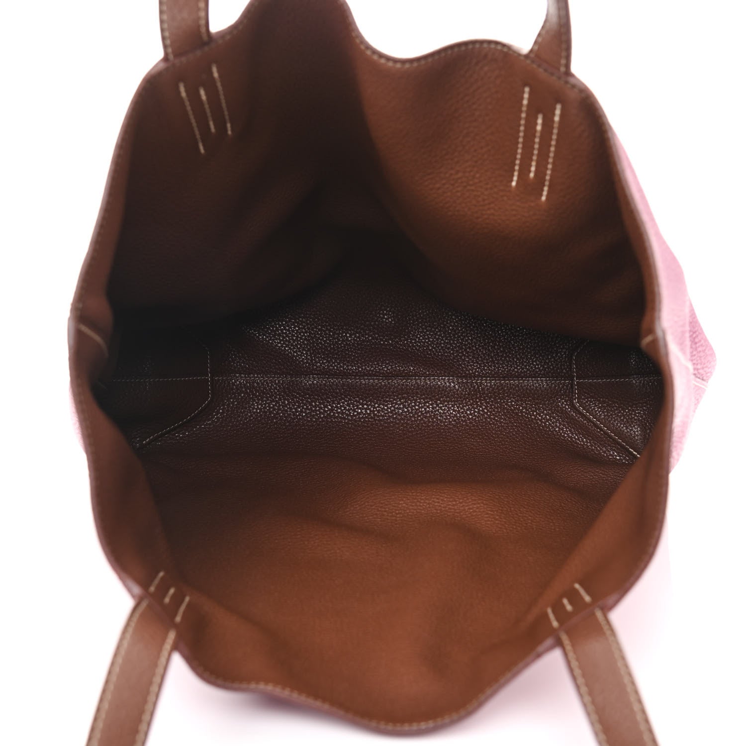 Hermes Taurillon Clemence Double Sens 45 Reversible Tote Marron D'Inde Tosca 8 of 15