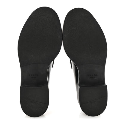 Prada Spazzolato Metal Triangle Logo 50mm Loafers 37 Black 6 of 10