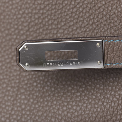 Hermes Togo Kelly Retourne Eclat 35 Etoupe Bleu Azteque 16 of 38