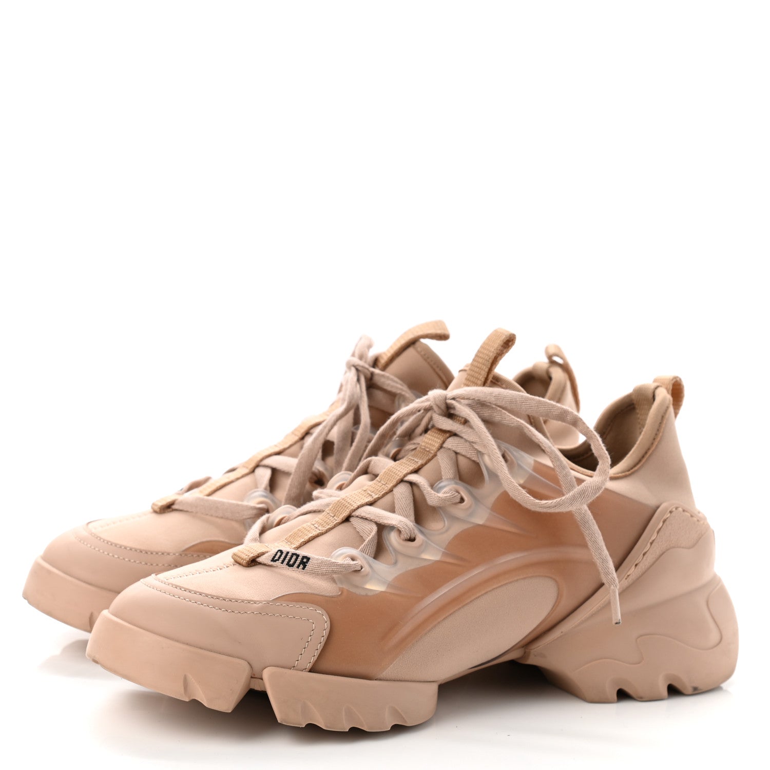 Christian Dior Neoprene Rubber Womens D-Connect Sneakers 36 Nude 3 of 9