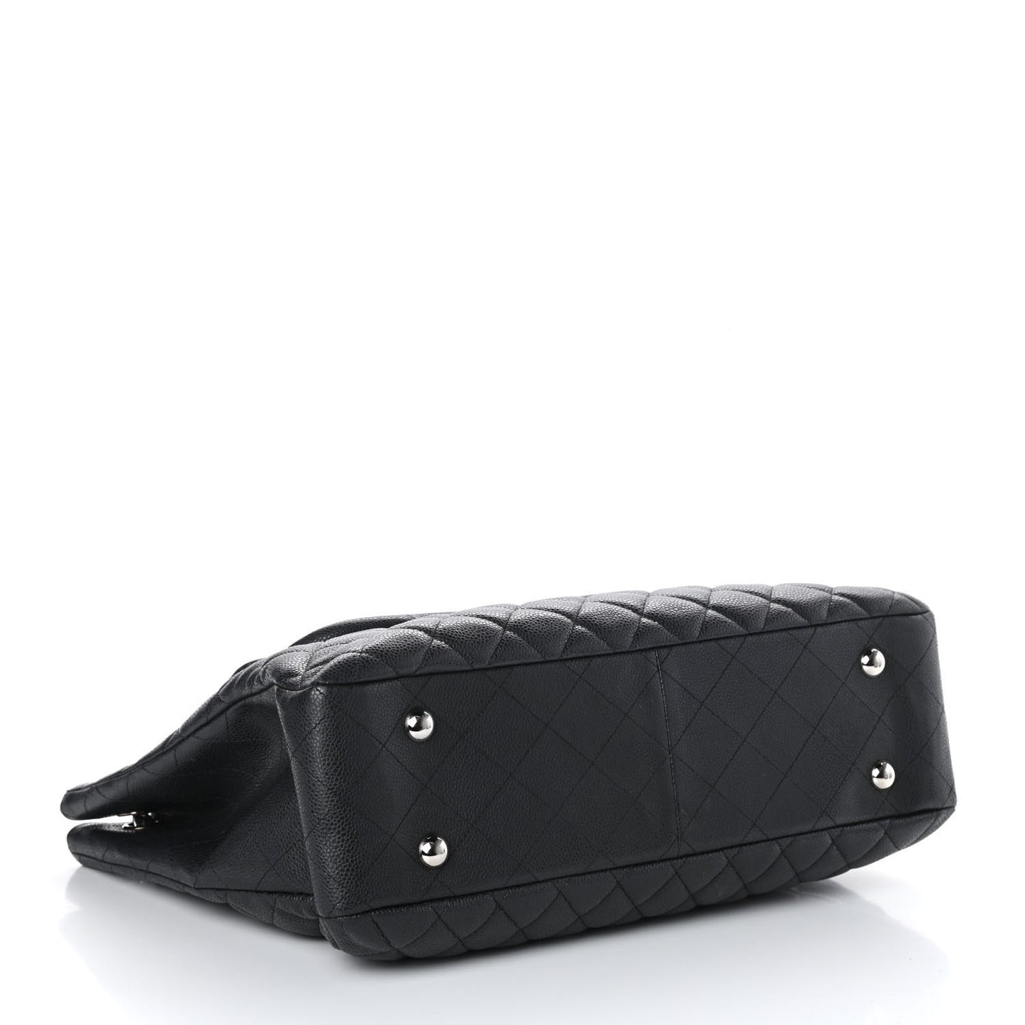 Caviar Quilted Flap Tote Dark Grey