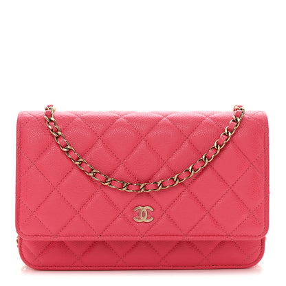 Chanel Caviar Quilted Wallet on Chain WOC Pink 1 of 12