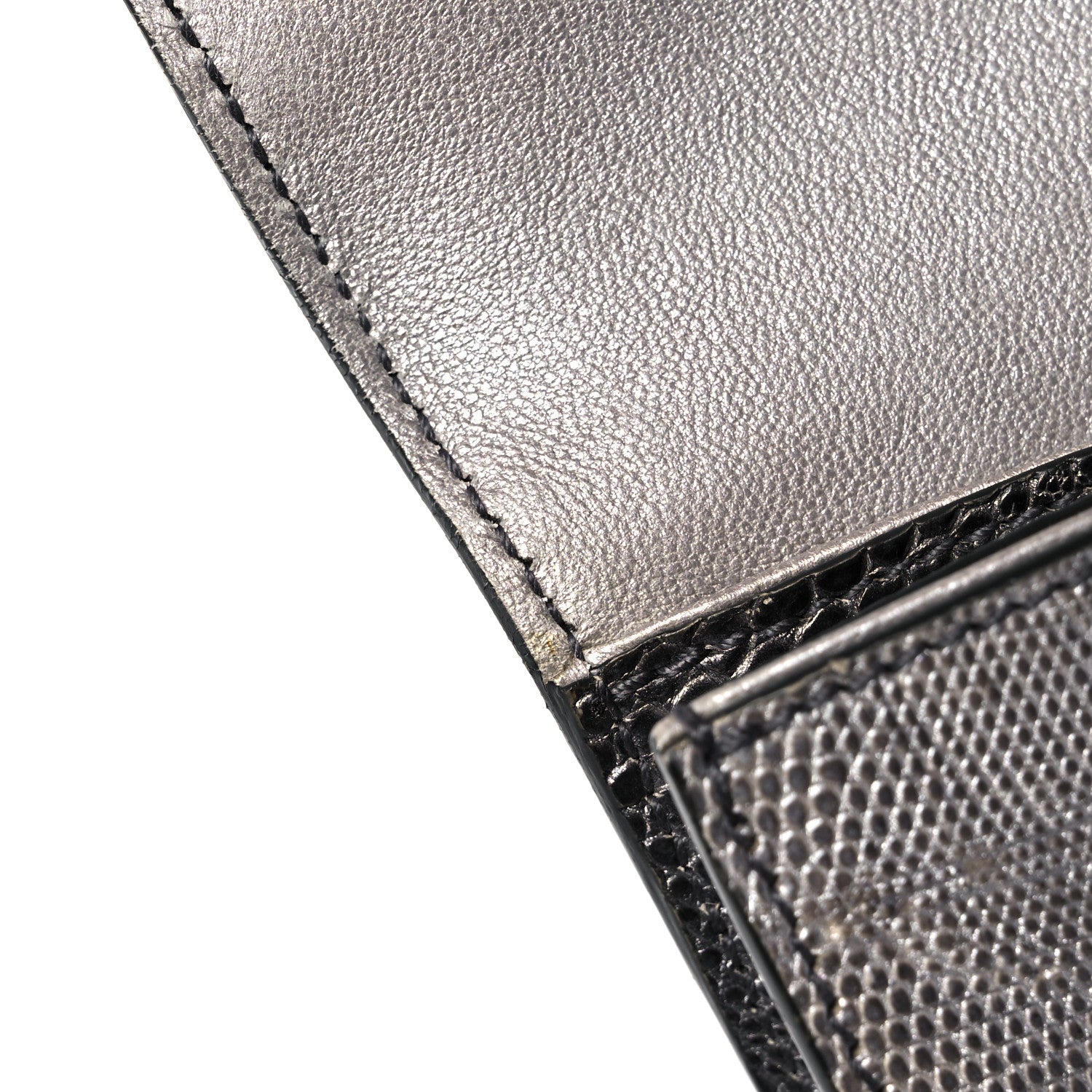 Saint Laurent Ombre Lizard Muse Clutch Silver 14 of 14