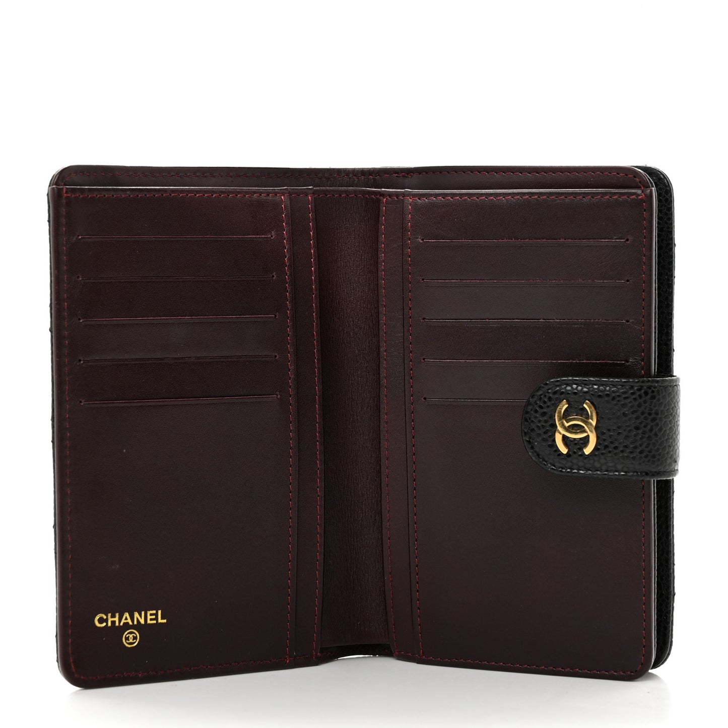 Caviar Quilted Zipped Pocket Wallet Black