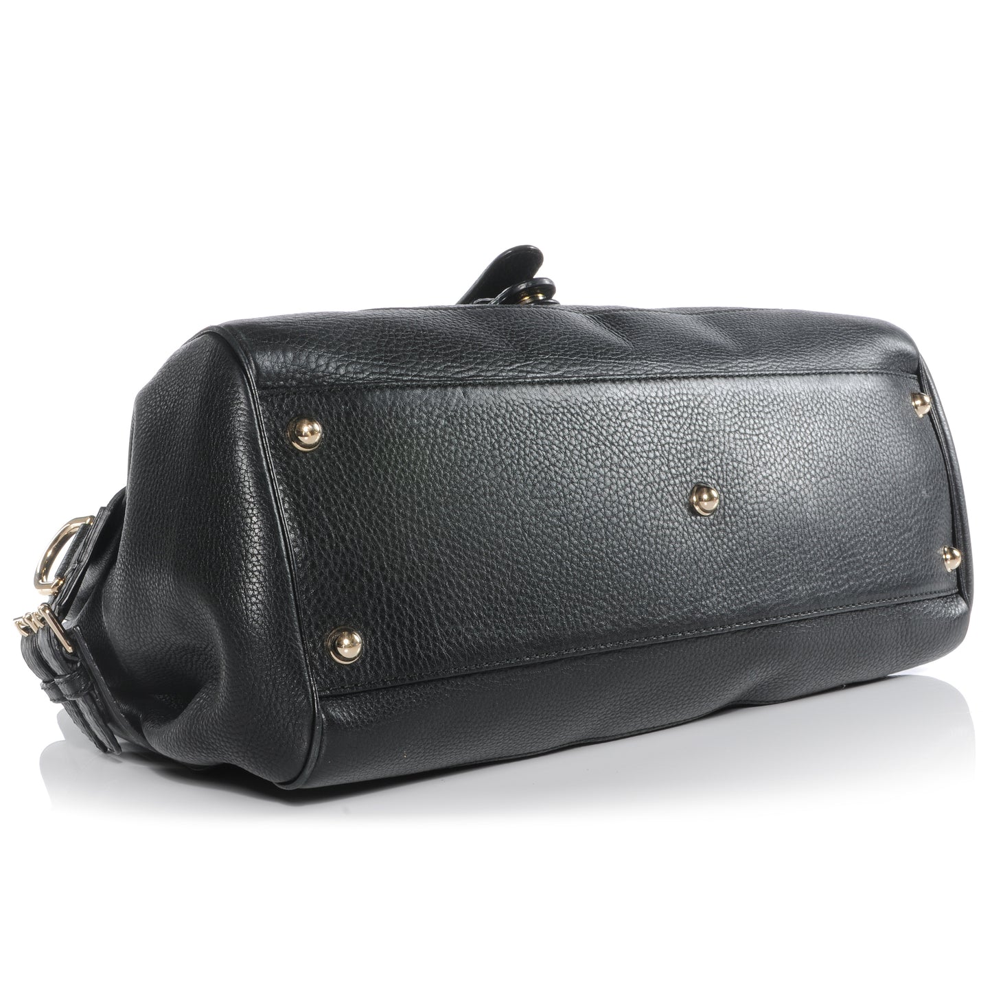Leather Medium Web Heritage Shoulder Bag Black