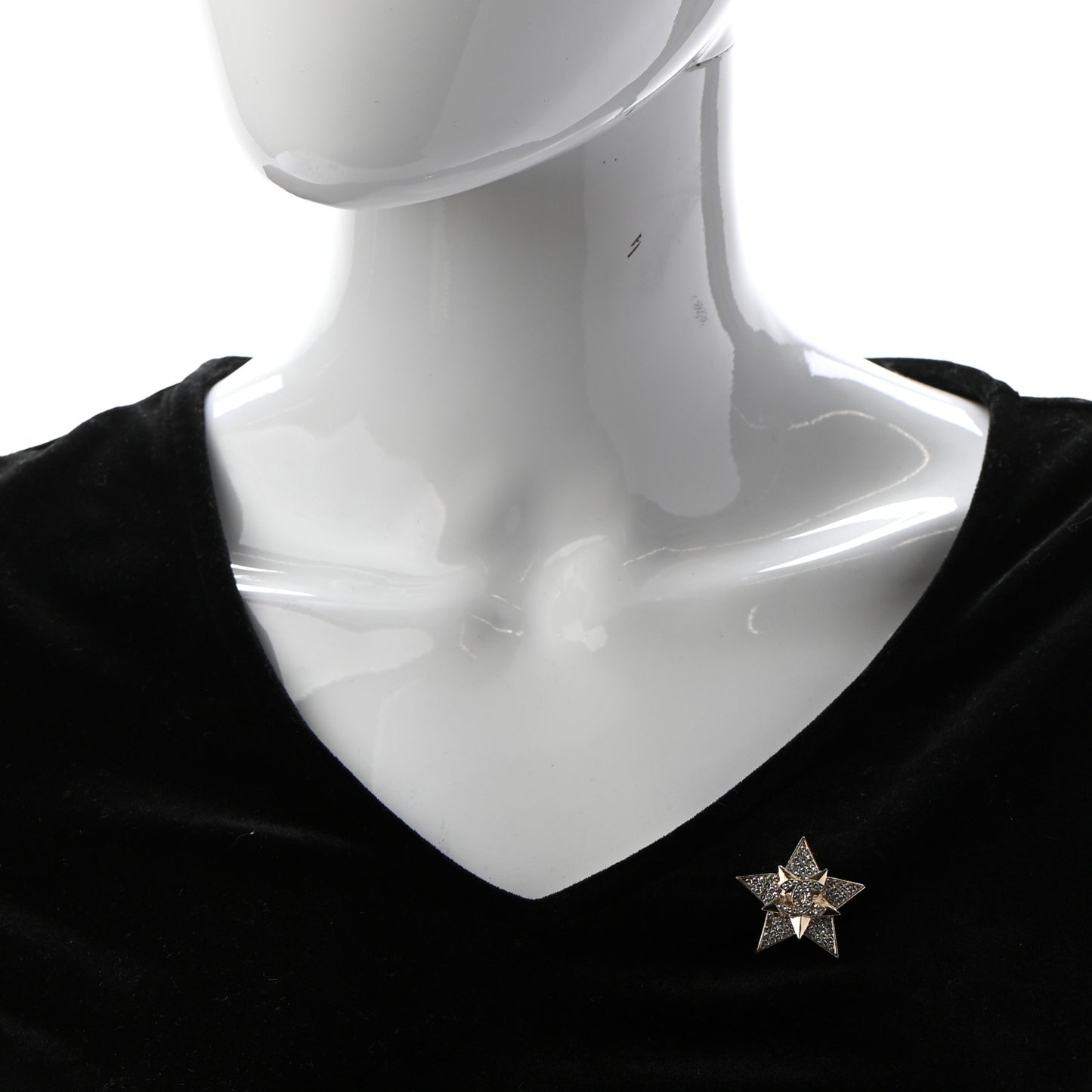 Crystal CC Star Brooch Gold