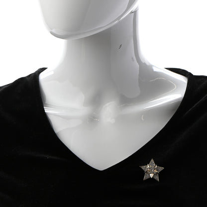 Chanel Crystal CC Star Brooch Gold 2 of 6