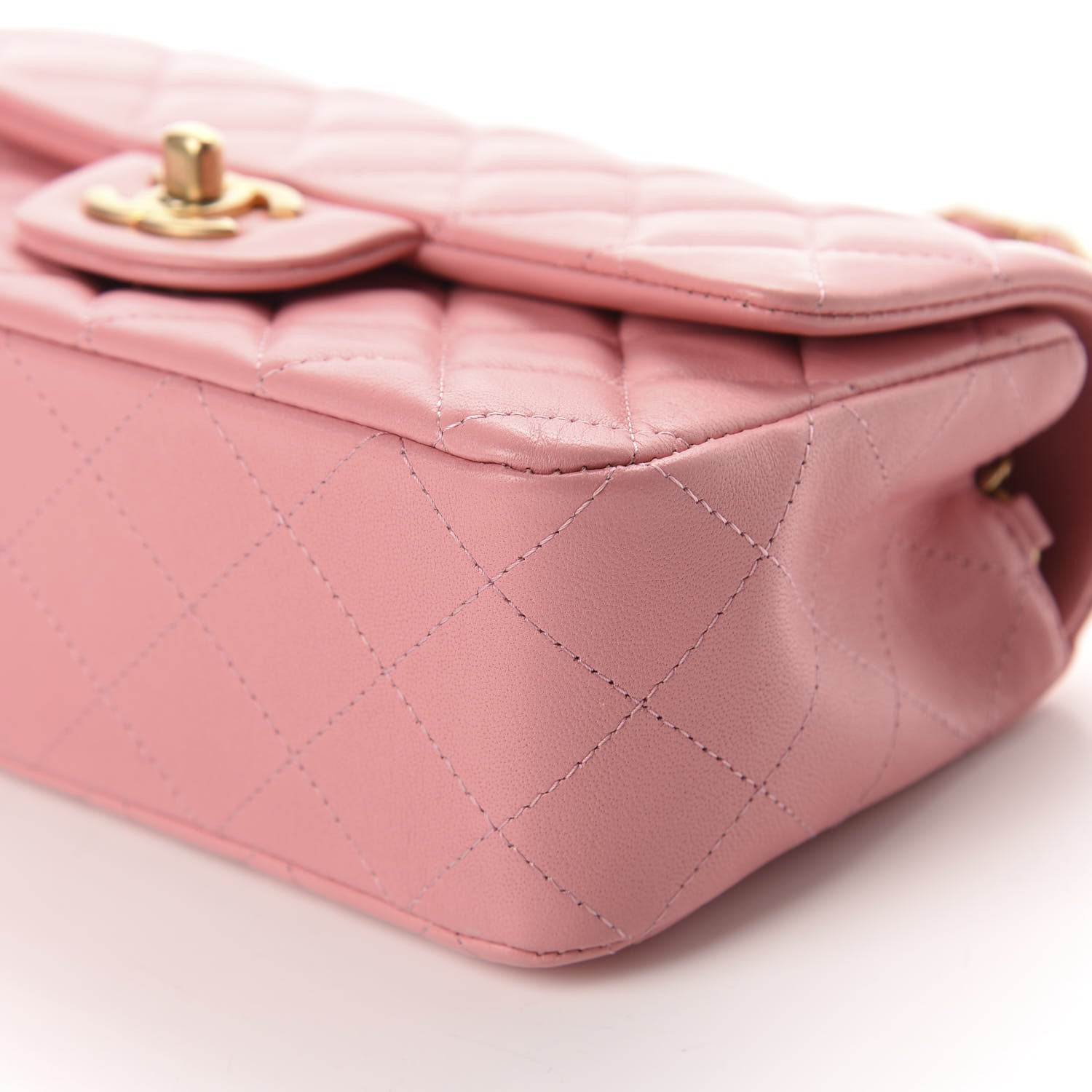 Chanel Lambskin Quilted Mini Rectangular Flap Pink 6 of 10