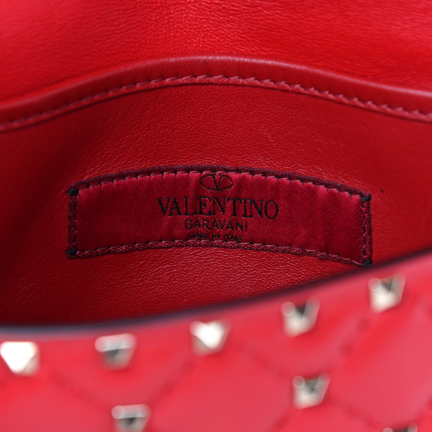Nappa Rockstud Spike Belt Bag Rouge Pur