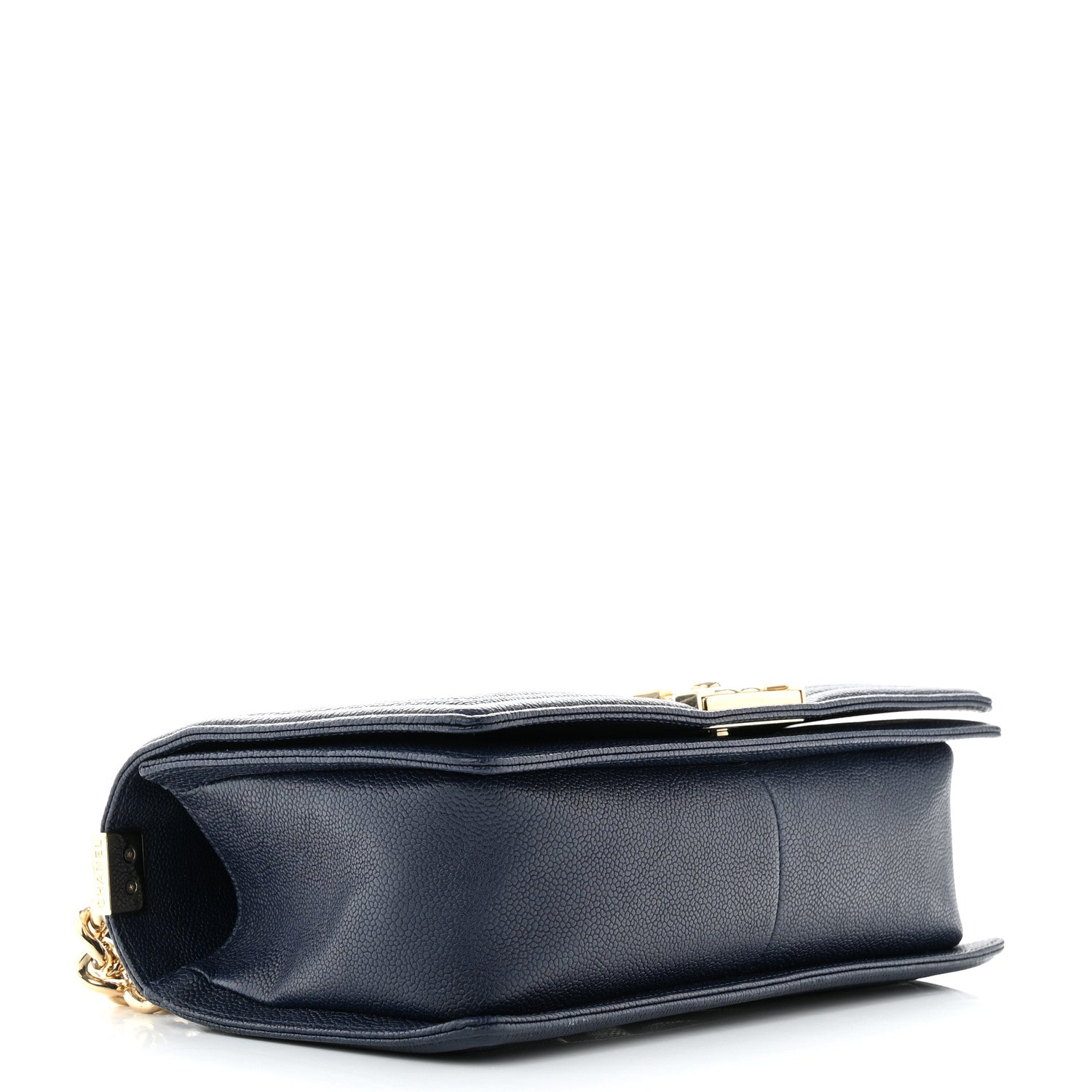 Chanel Caviar Chevron Quilted Medium Boy Flap Navy 4 of 11