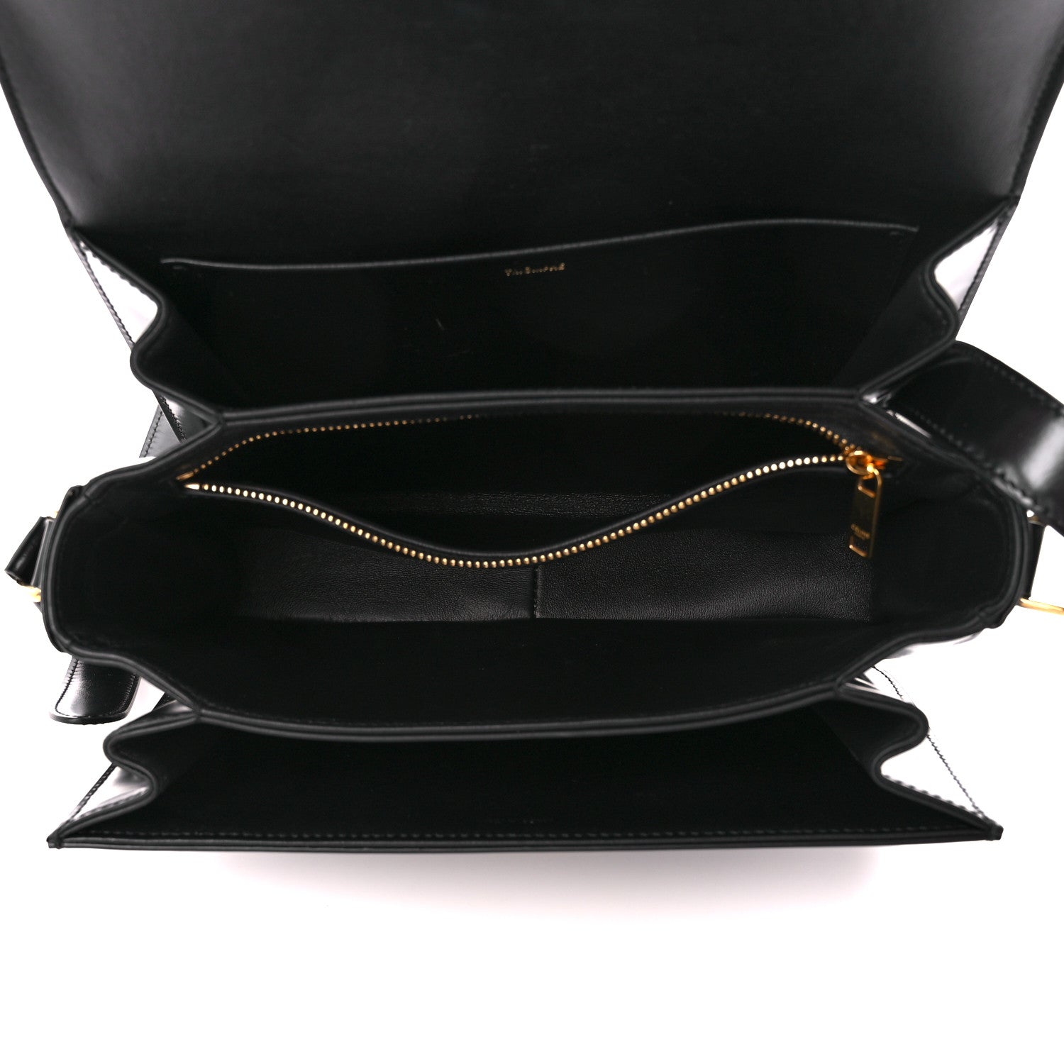 Celine Shiny Calfskin Medium Triomphe Black 5 of 10