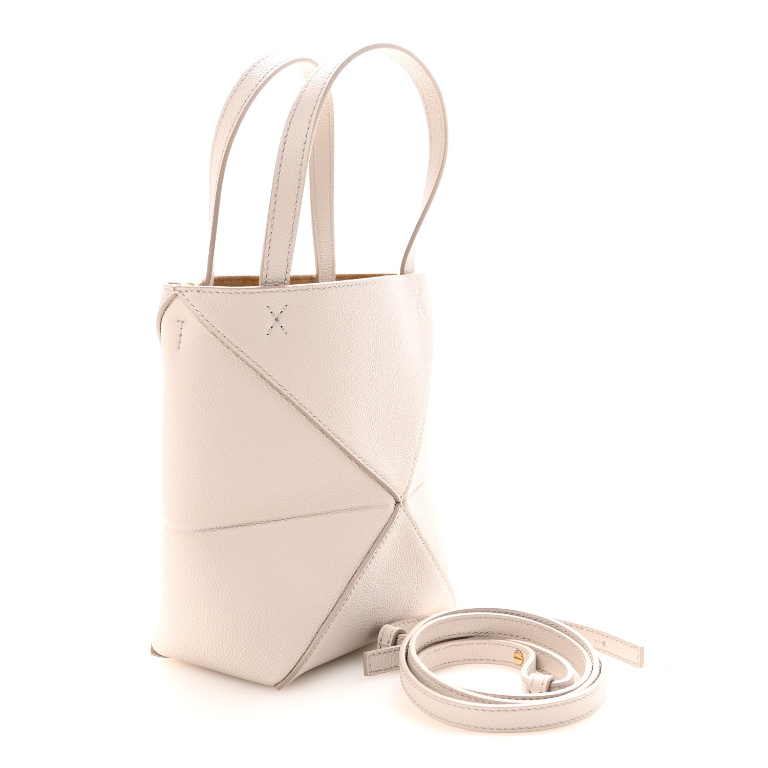 Loewe Grained Calfskin Mini Puzzle Fold Light Ghost 3 of 10