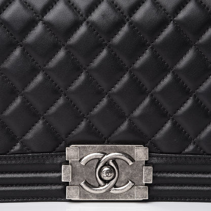 Chanel Lambskin Quilted Medium Boy Flap Black 10 of 11