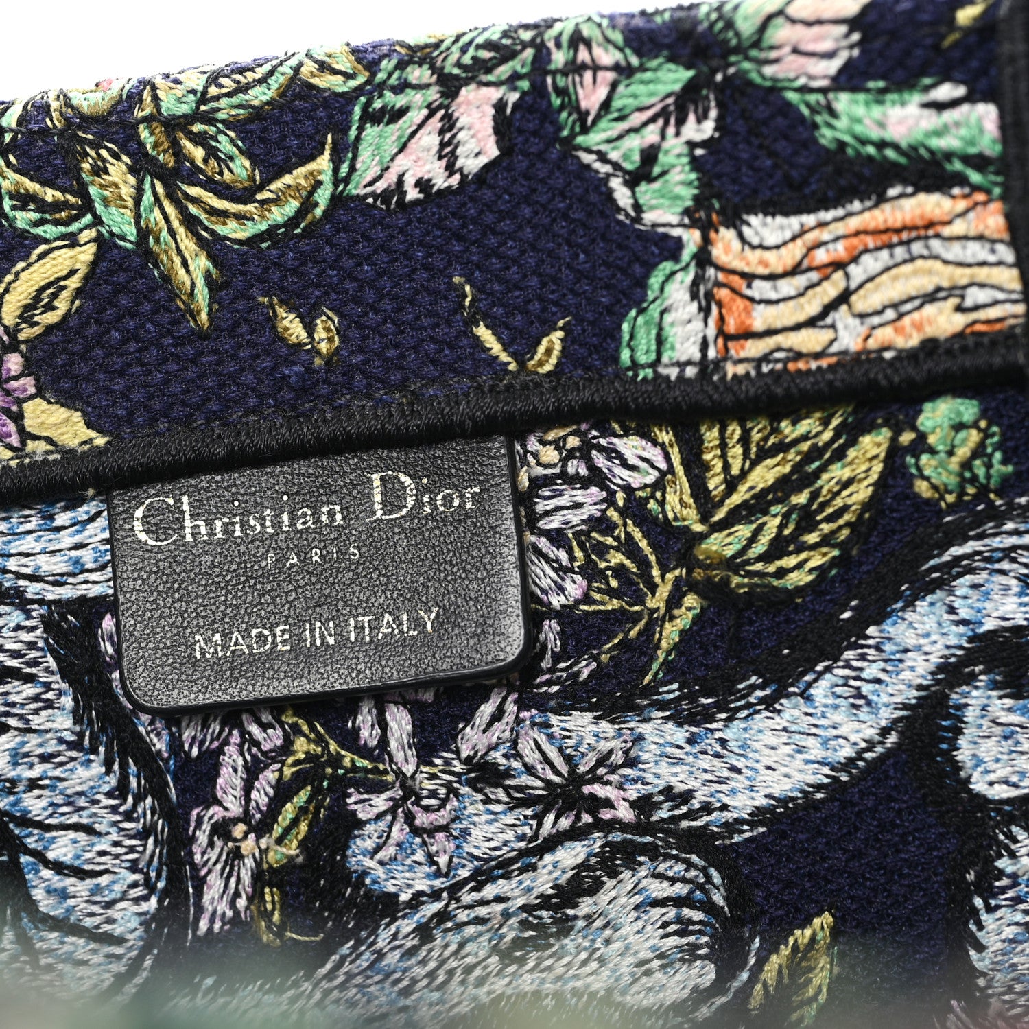 Christian Dior Canvas Embroidered Large Toile de Jouy Book Tote Blue Multicolor 6 of 12