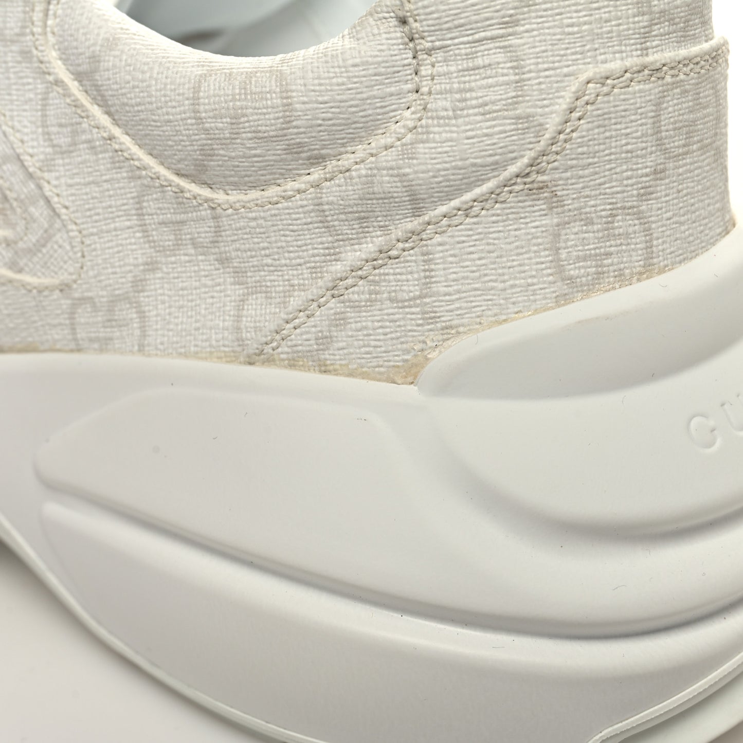 GG Supreme Monogram Mens Rhyton Sneakers 8 White