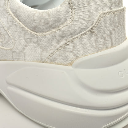 Gucci GG Supreme Monogram Mens Rhyton Sneakers 8 White 9 of 10