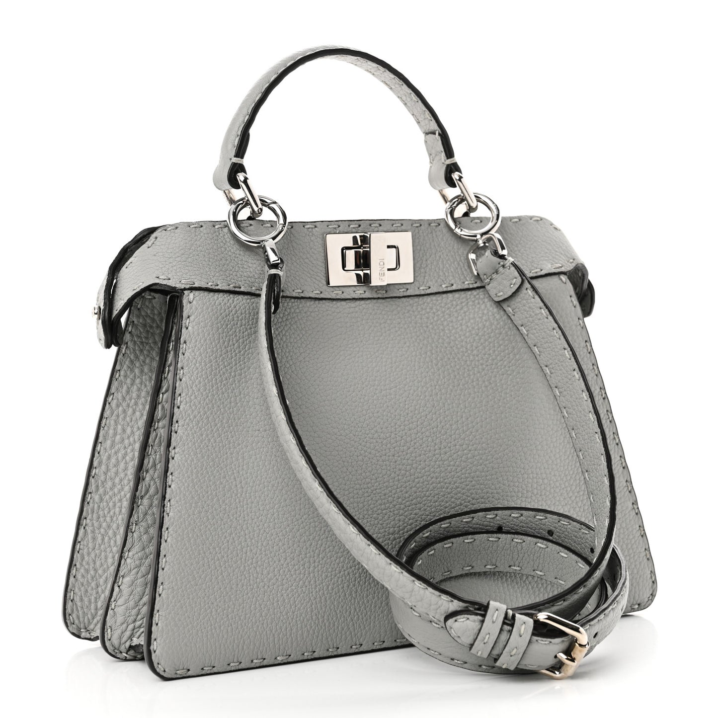 Cuoio Romano Selleria Bi-Color Small Peekaboo I SEE U Satchel Ghiaccio Asfalto