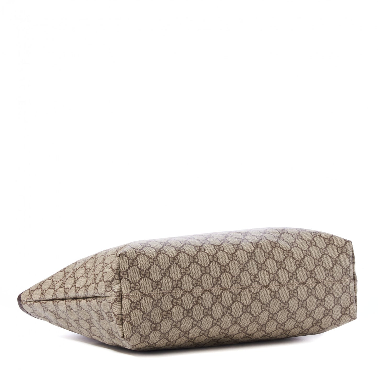 GG Supreme Monogram Medium Zippered Shopping Tote Dark Brown