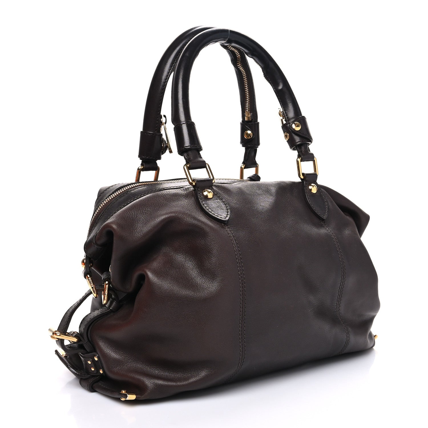 Louis Vuitton Calfskin Sac Louis Chocolate 3 of 14