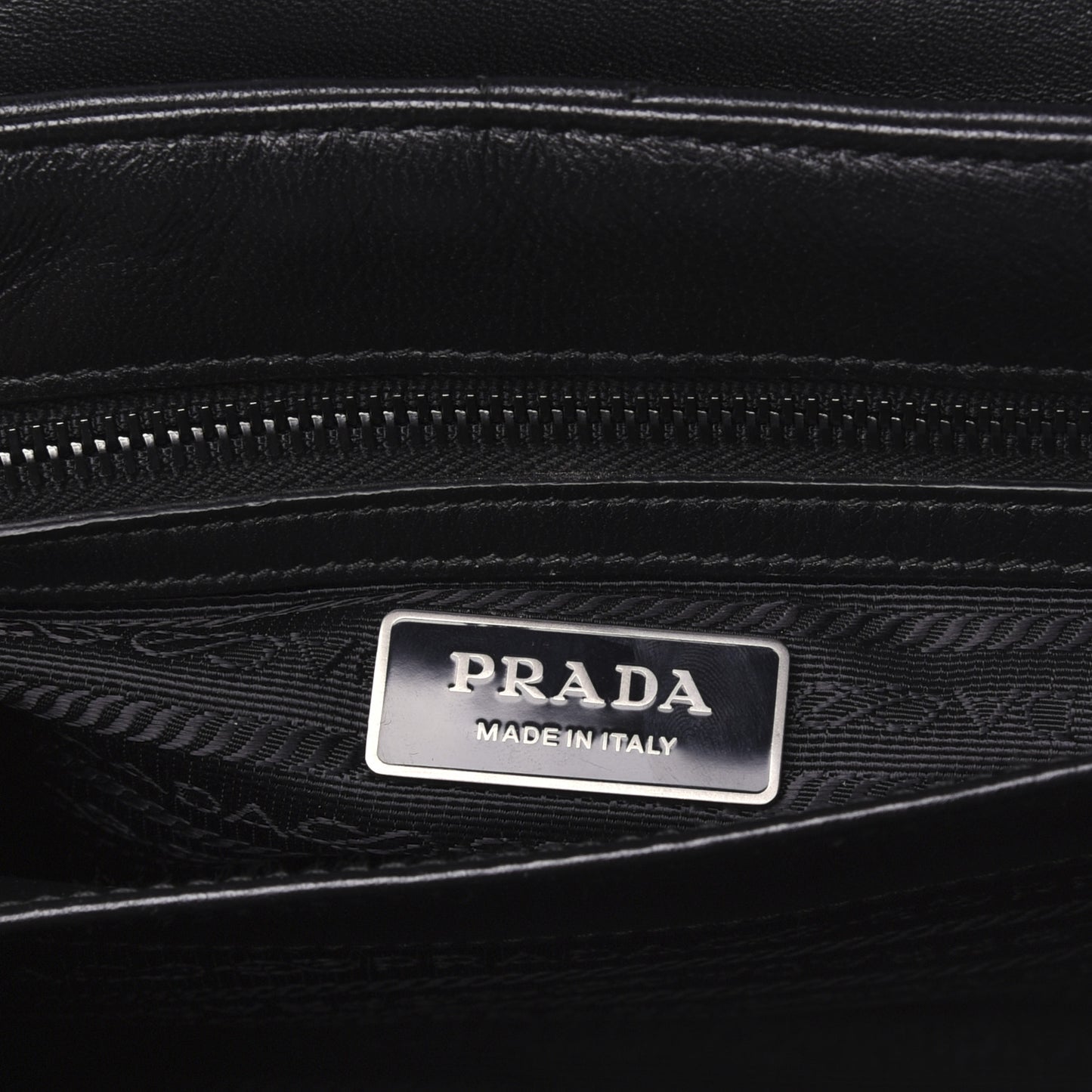 Nappa Triangle Stitched Large Spectrum Bag Black