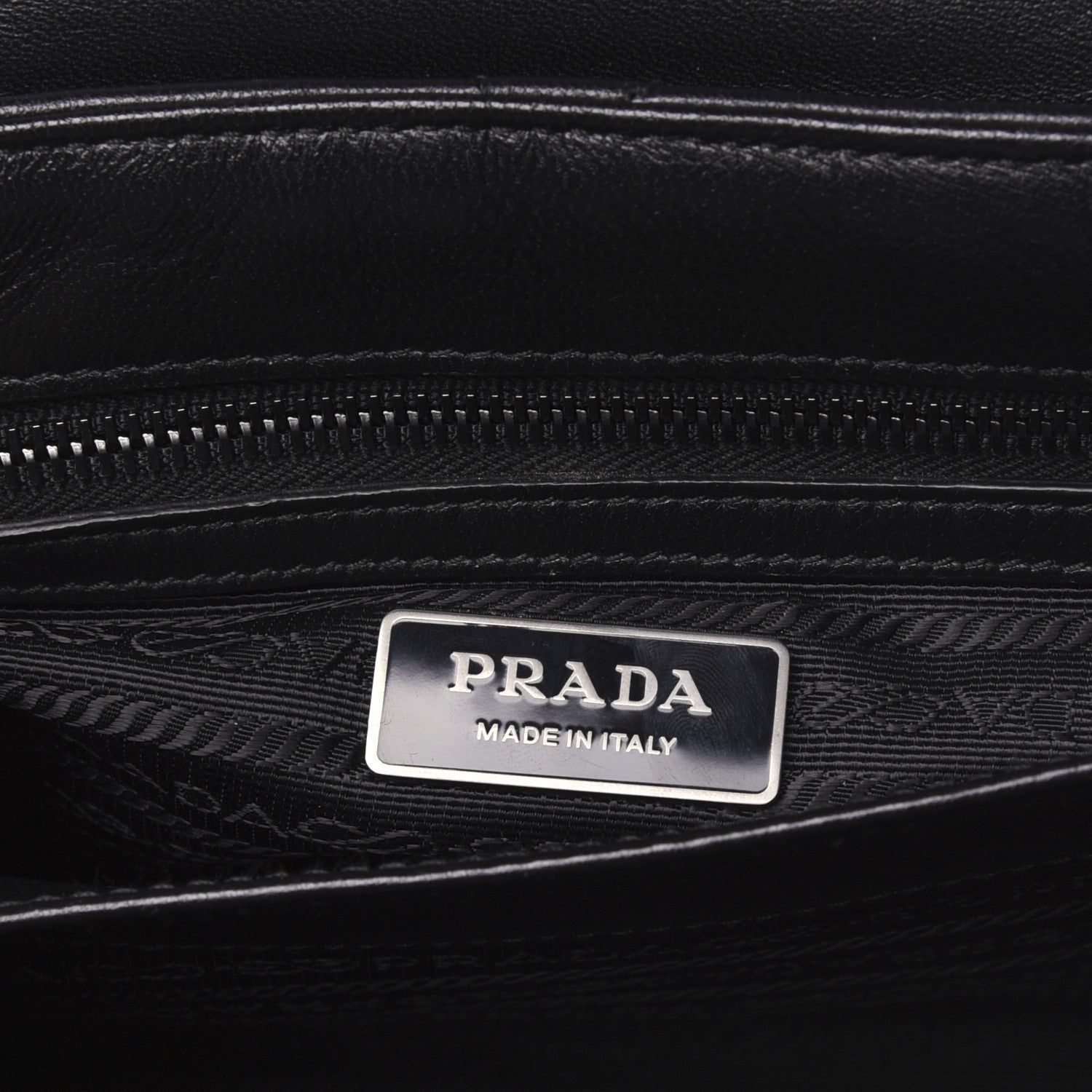 Prada Nappa Triangle Stitched Large Spectrum Bag Black 9 of 18