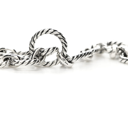 David Yurman Sterling Silver Blue Sapphire 9.5mm Cushion Link Chain Necklace 4 of 4