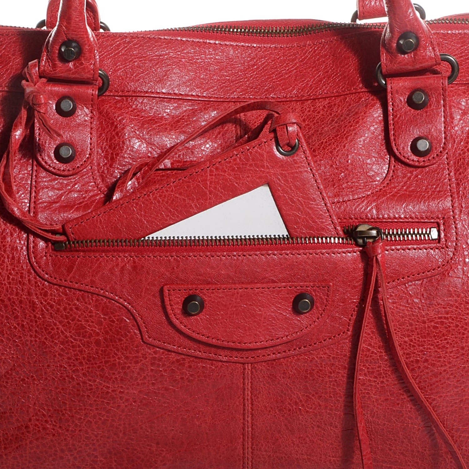 Balenciaga Agneau Classic Hardware Work Rouge Coquelicot 10 of 12